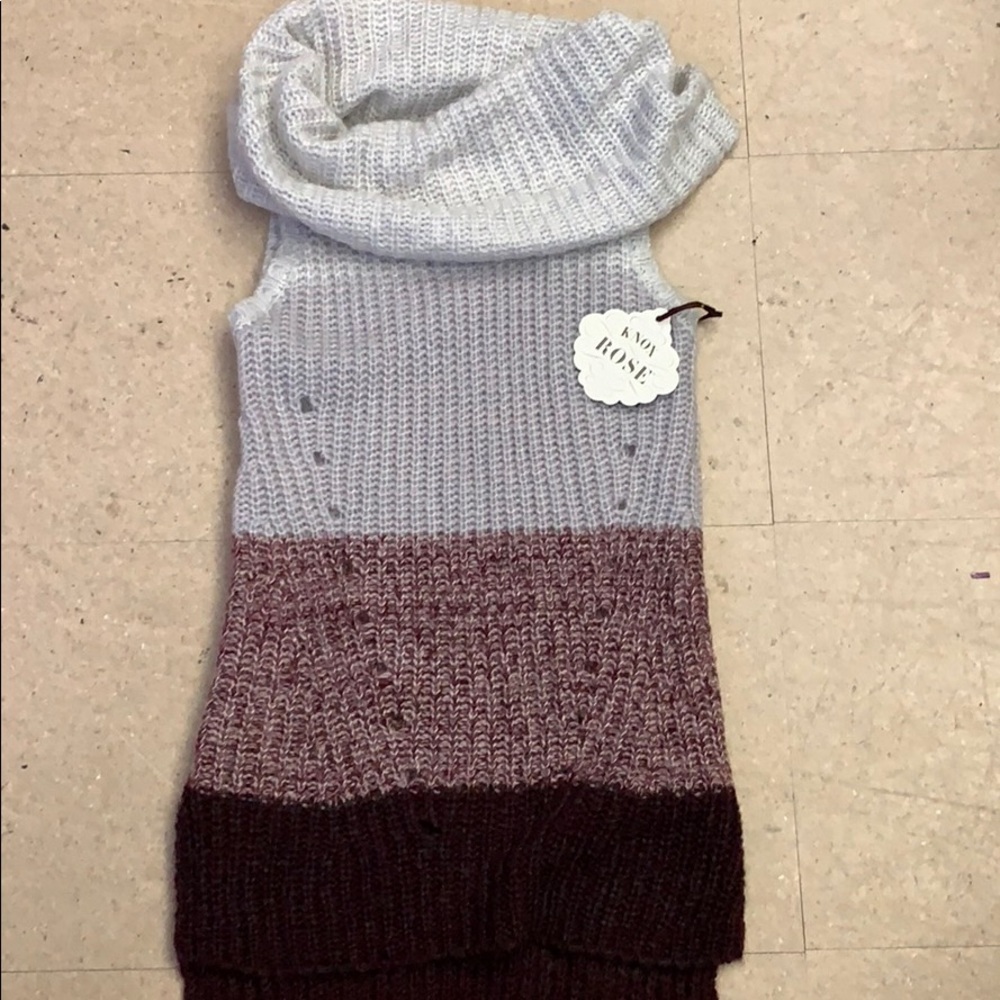 Sleeveless Cowl Neck Sweater